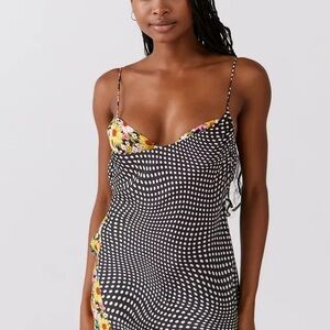 For Love And Lemons Janet Floral Polka Dot Dress